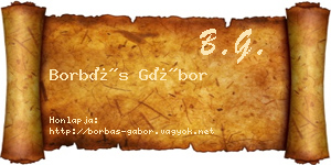 Borbás Gábor névjegykártya